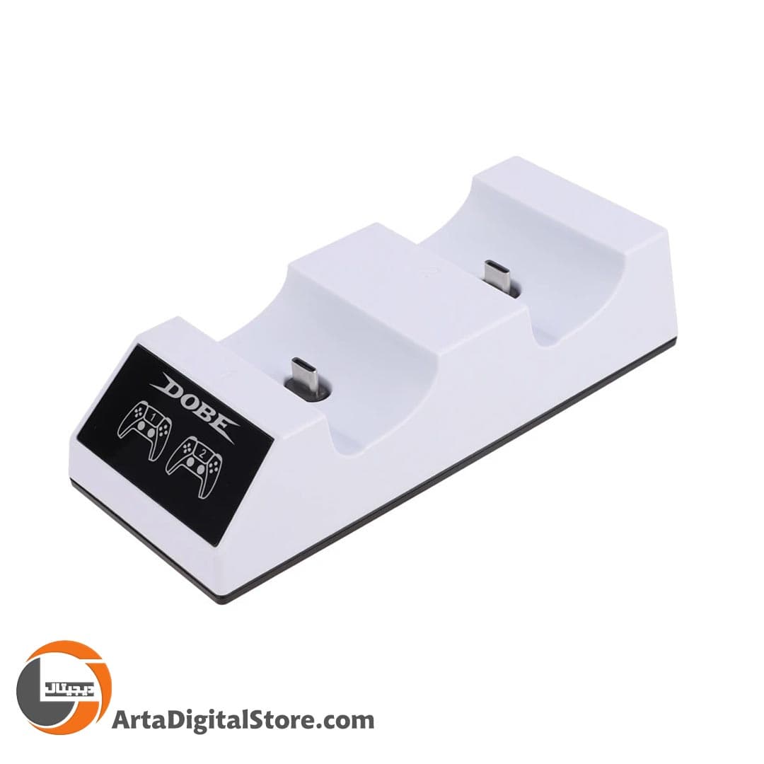 پایه شارژ دسته بازی Dobe TP5-0508 PS5 Controller Dual Charging Dock Black and White — تصویر ۴