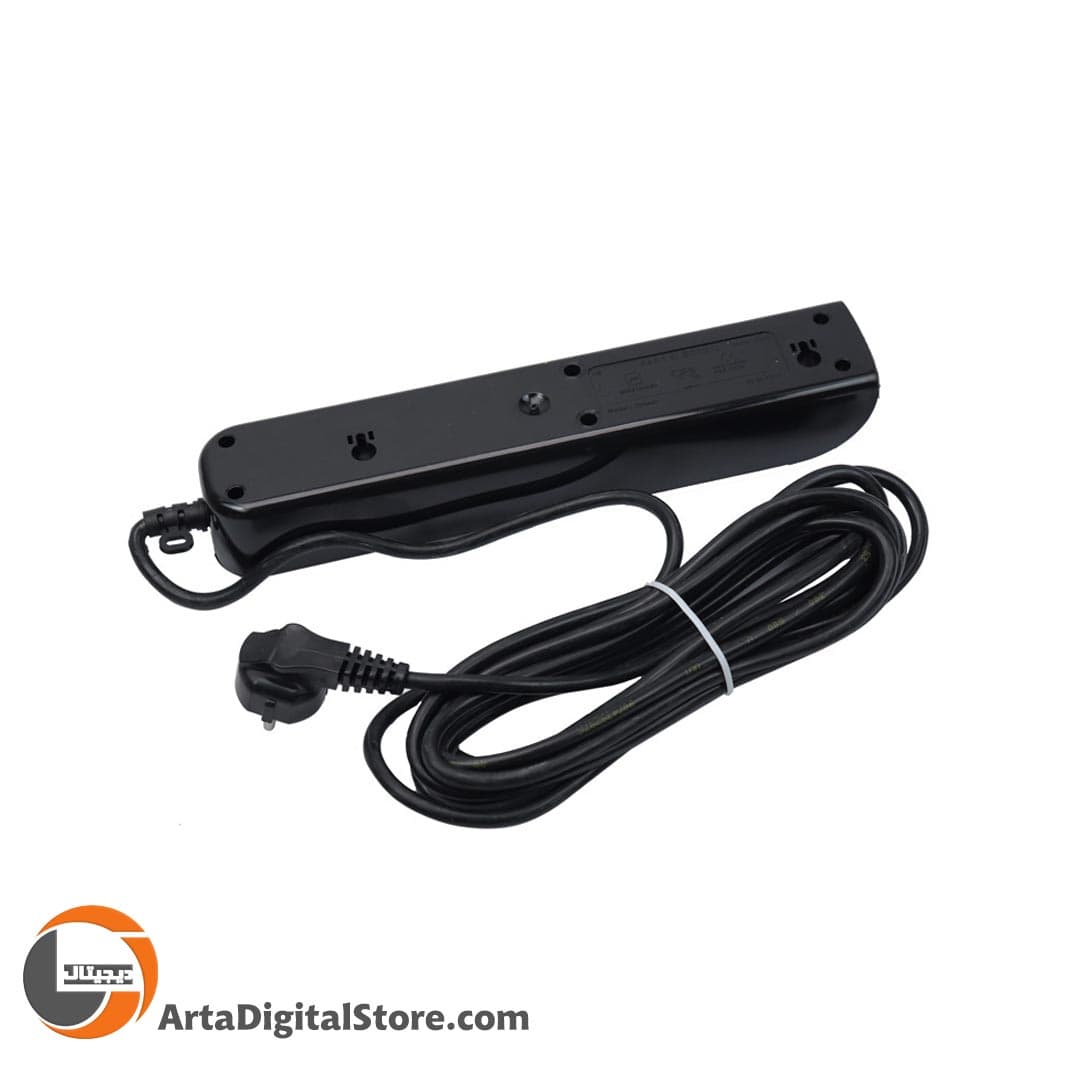 چند راهی برق Part Electric PE8759 Power Strip 4 Port Black and White طول 5m — تصویر ۲