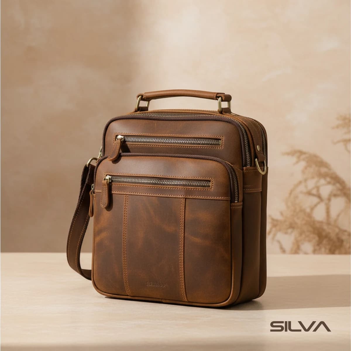 کیف دوشی چرم طبیعی مدل Shoulder Bag 22 | سیلوا چرم