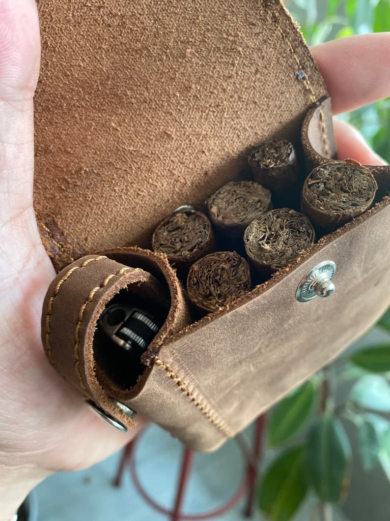 کیف سیگار چرم طبیعی مدل Cigarette Bag 26 | سیلوا چرم — تصویر ۲