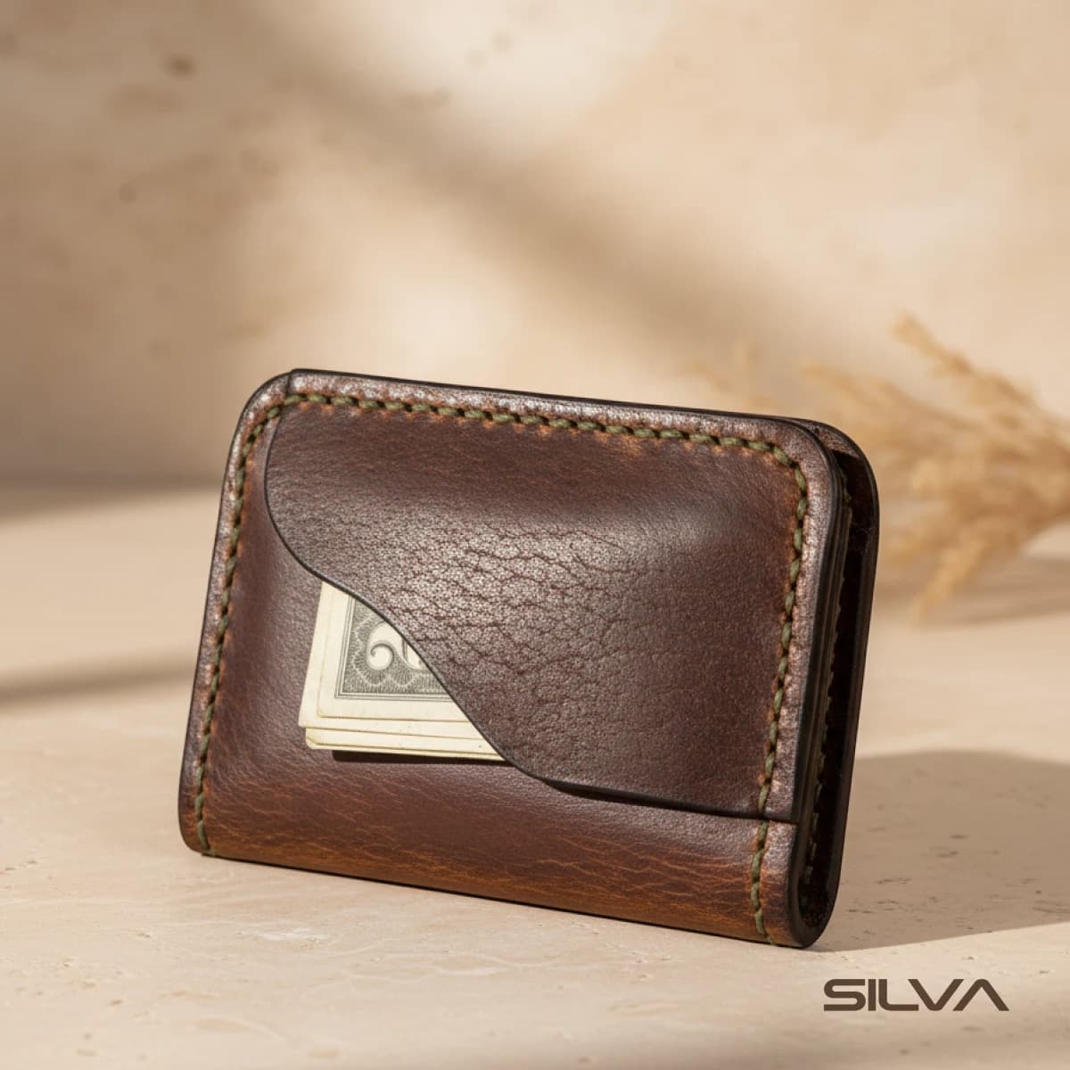 جا کارتی چرم طبیعی مدل Card Holder 28 | سیلوا چرم