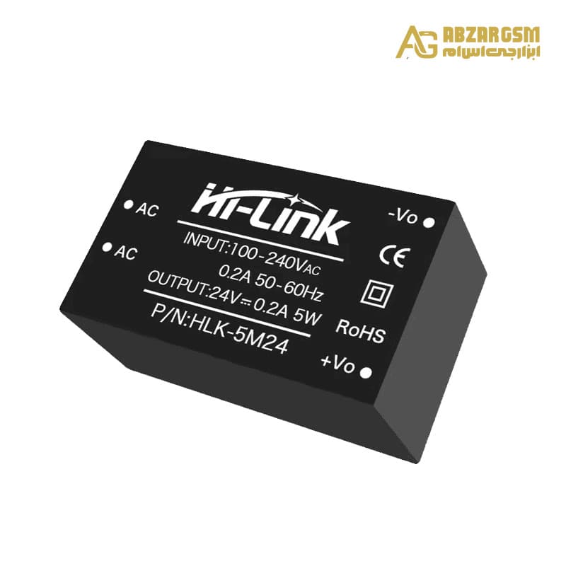 مبدل کاهنده روبردی ایزوله 220AC to 24VDC 200mA مدل HLK-5M24 مارک Hi-Link