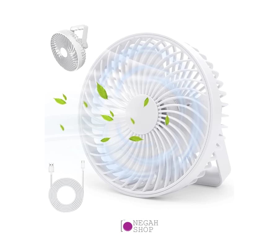 پنکه شارژی HP-F3 به همراه چراغ LED — تصویر ۶