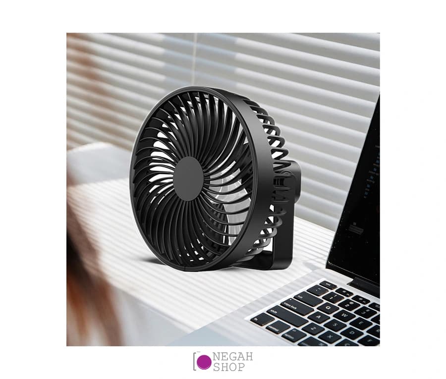 پنکه شارژی HP-F3 به همراه چراغ LED — تصویر ۳