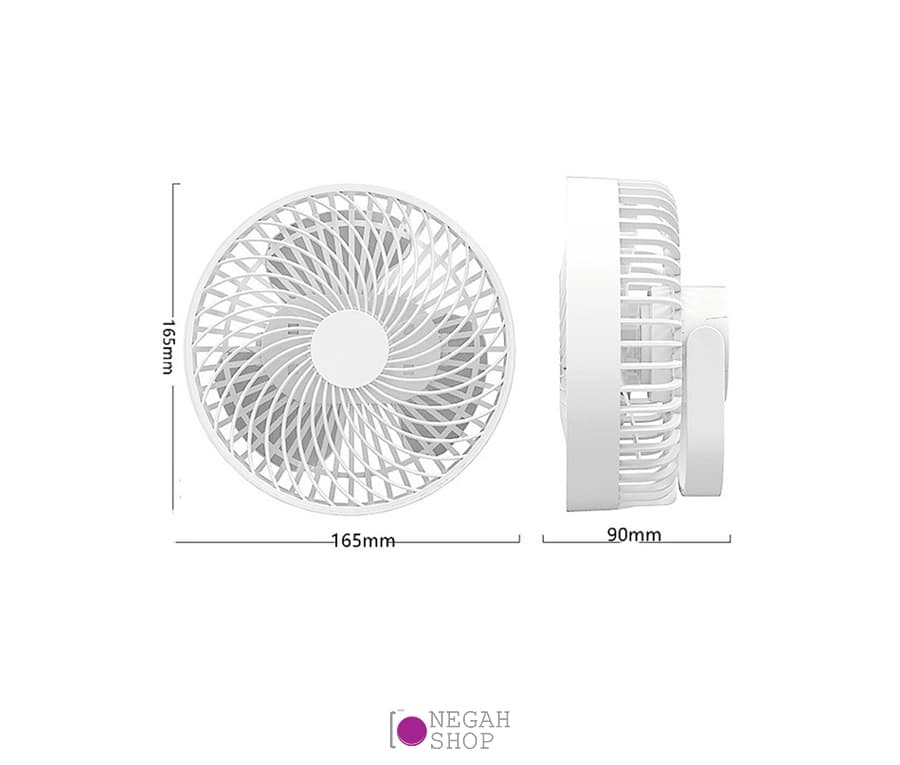 پنکه شارژی HP-F3 به همراه چراغ LED — تصویر ۷