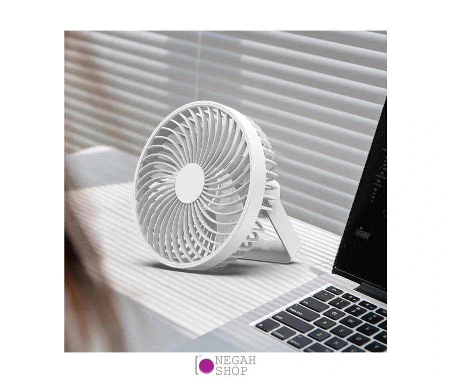 پنکه شارژی HP-F3 به همراه چراغ LED — تصویر ۵
