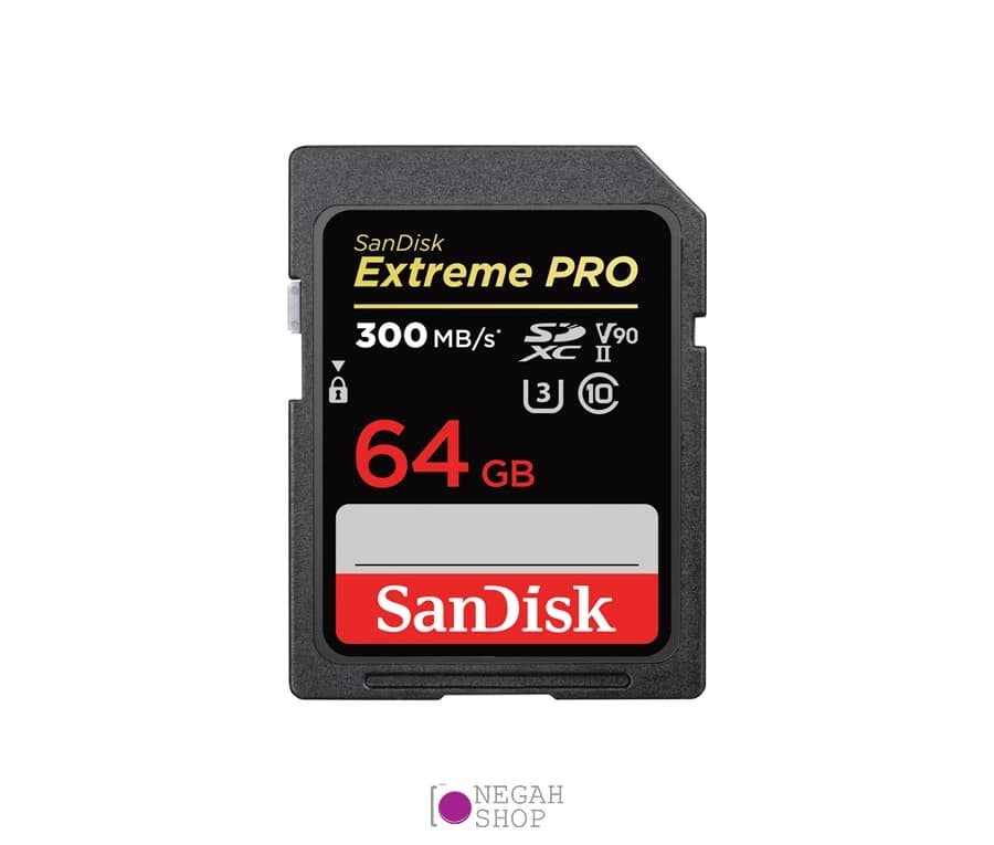 کارت حافظه SD سندیسک (SanDisk Extreme Pro) ظرفیت 64GB سرعت 300MB/s