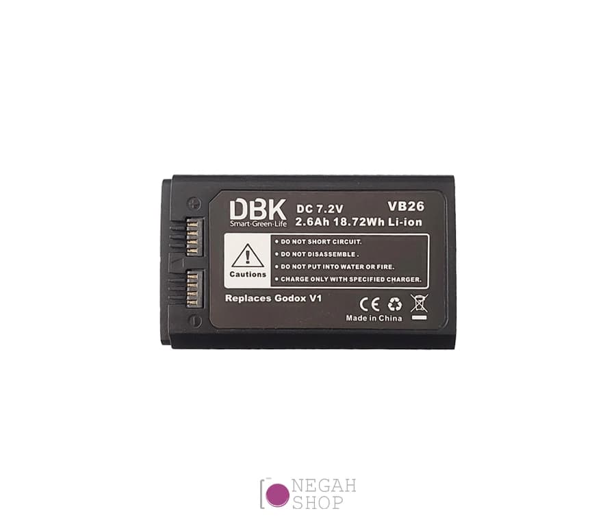 باتری VB26 مناسب برای فلاش Godox V1 برند DBK — تصویر ۲