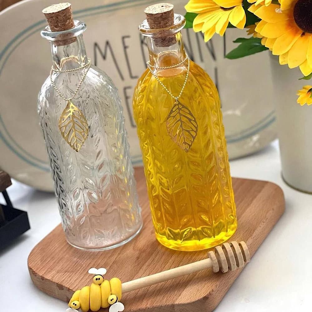 بطری شیشه‌ای مایا طرح گندم