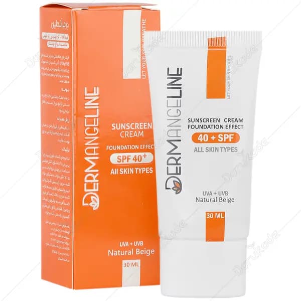 کرم ضدآفتاب کرم پودری SPF40 انواع پوست بژ طبیعی درم انجلین