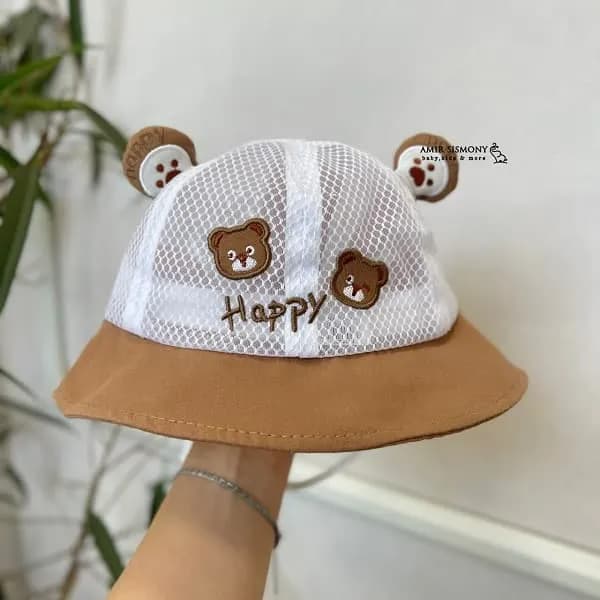 کلاه باکت نوزادی توری خرس HAPPY — تصویر ۴