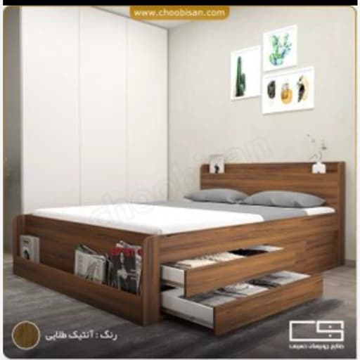 تخت خواب دونفره کشودار F536 مبلمان فرنا مدل 1145034