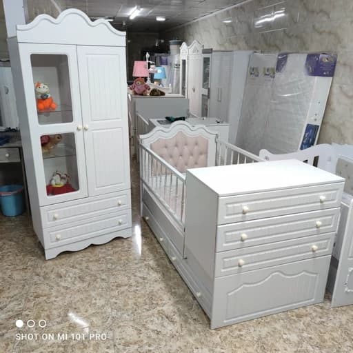 تخت نوزاد و نوجوان دومنظوره و کمد مبلمان فرنا مدل 1144966