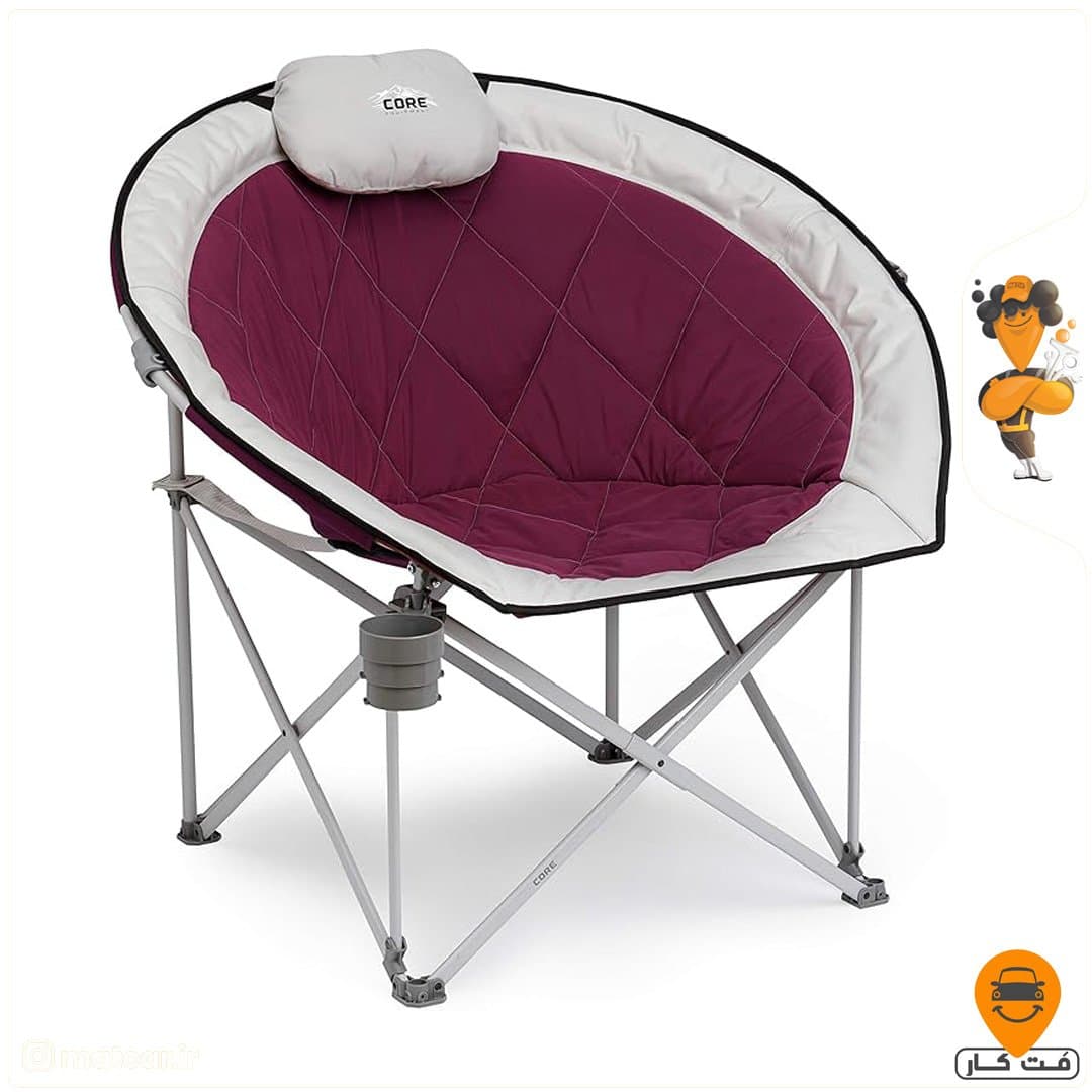صندلی کمپینگ پددار کُر CORE Oversized Padded Round Chair Red/Silver