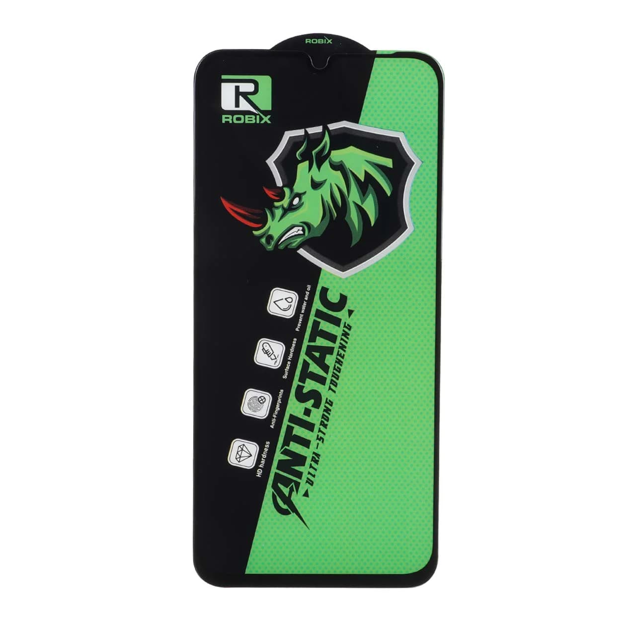 محافظ صفحه نمایش شیشه ای Full Cover Robix Anti Static ESD مدل Xiaomi Redmi 15C / Poco C85 / Redmi A7 Pro — تصویر ۲