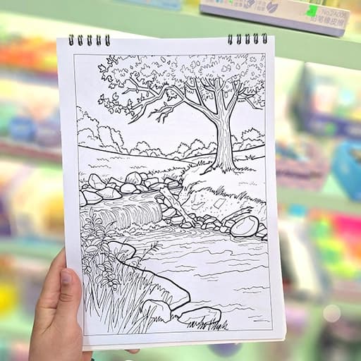 دفتر رنگ آمیزی طرح منظره (طبیعت) — تصویر ۵