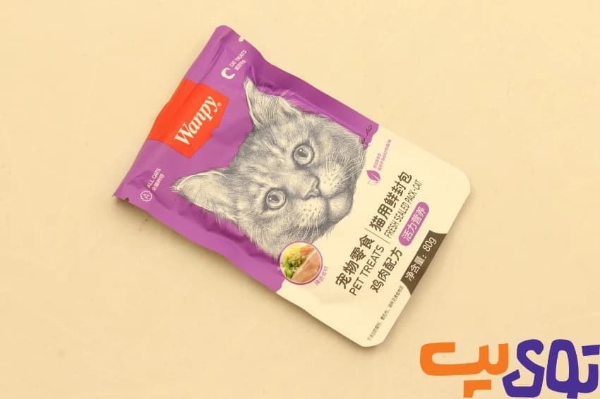 پوچ گربه طعم مرغ و سبزیجات برند ونپی وزن 80 گرمی