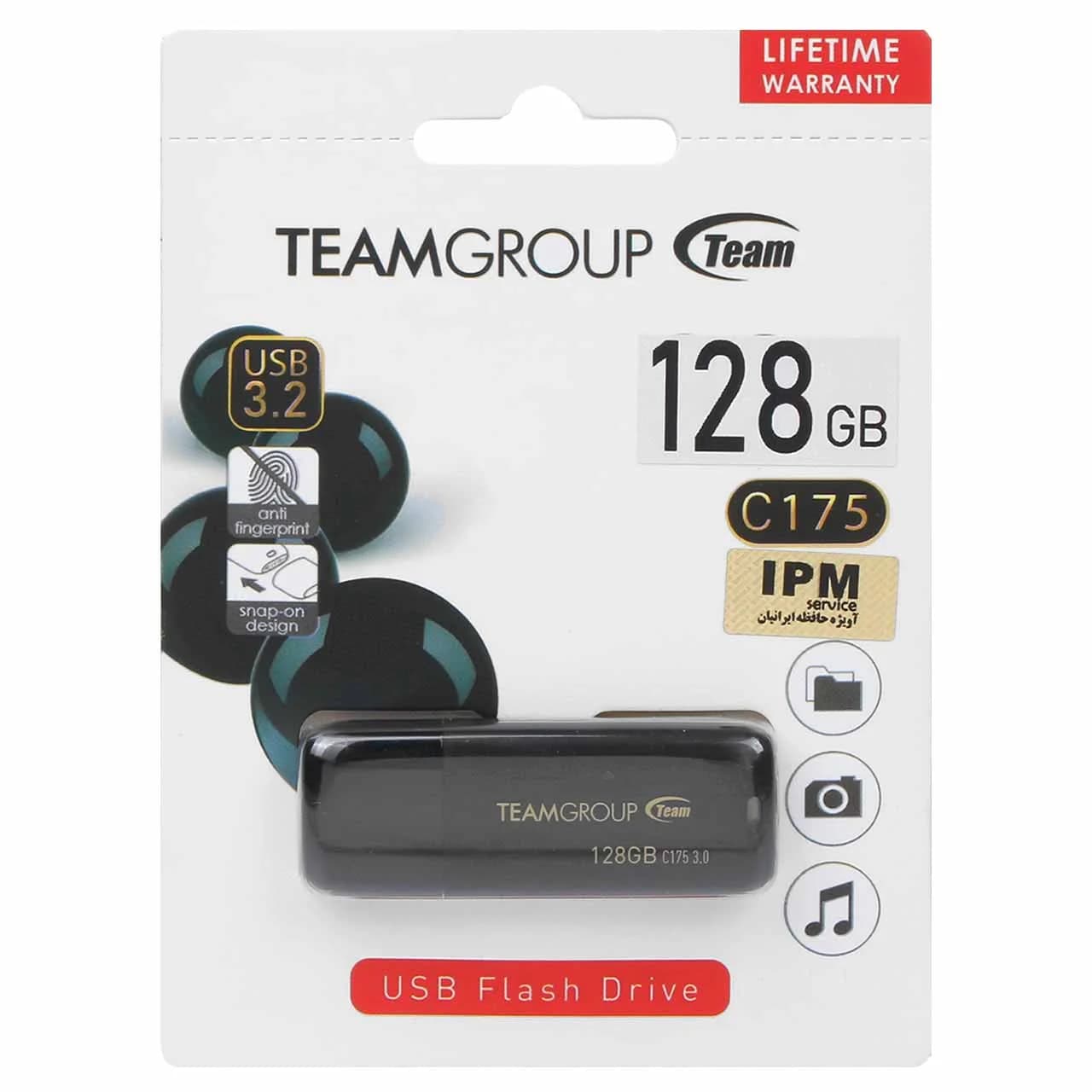 TeamGroup C175 Black USB3.2 Flash Memory-128GB (گارانتی IPM)