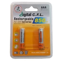 باتری نیم قلمی قابل شارژ مدل Digital CFL ظرفیت 850mAh،مناسب برای ماشین های اسباب بازی،چراغ قوه و… (پک 2 عددی) — تصویر ۳