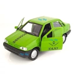 اسباب بازی – ماکت ماشین – پراید صبا تاکسی – Pride Saba Taxi – فلزی – عقبکش – دربهای جلو بازشو – رنگ سبز — تصویر ۶