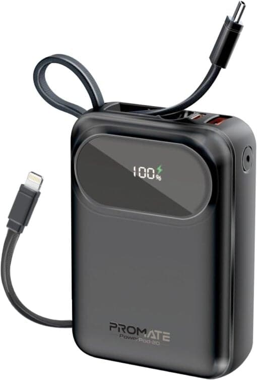 پاوربانک پرومیت فست شارژ 35W مدل PowerPod-20 ظرفیت 20000 میلی آمپر ساعت