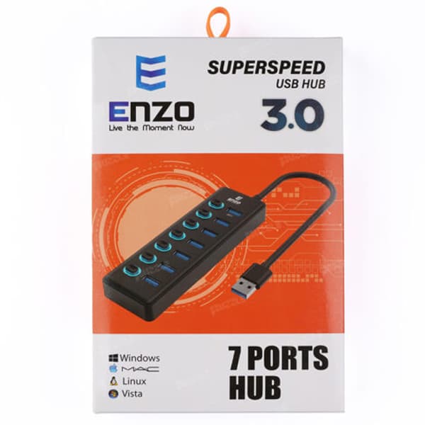 هاب 7 پورت USB 3.0 انزو مدل UH-70A ENZO