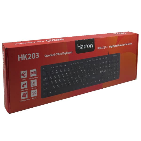 کیبورد سیم دار هترون HATRON مدل HK203 — تصویر ۲