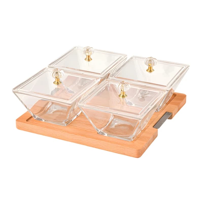 اردو خوری مربع 4 خانه پایه چوبی لیمون کد 224359