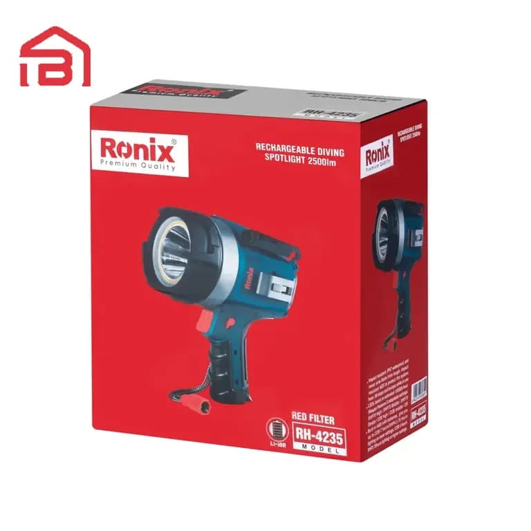 نورافکن تفنگی شارژی 5 حالته رونیکس RH-4235 – 2500 لومن، مطمئن و قدرتمند — تصویر ۳