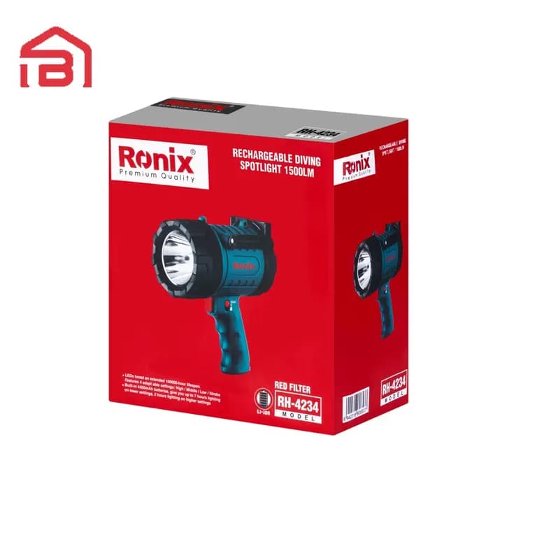 نور افکن شارژی 1500لومن رونیکس مدل RH-4234 — تصویر ۳