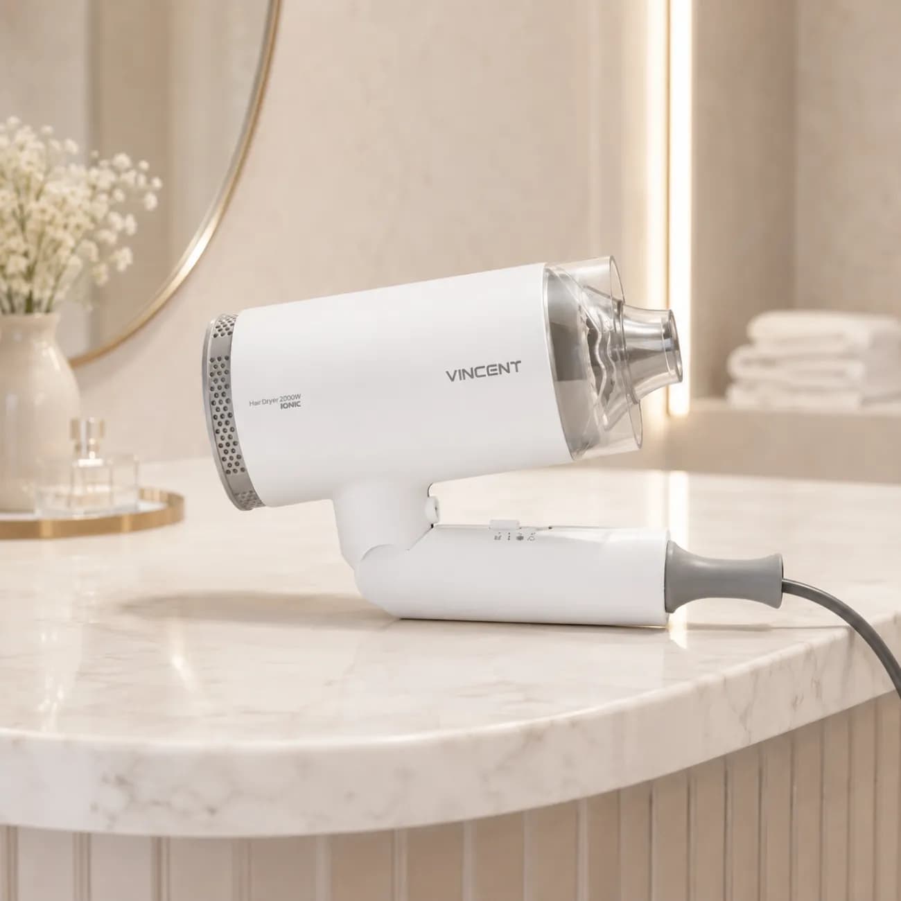 سشوار مسافرتی وینسنت Vincent مدل HD3120 توان 2000 وات — تصویر ۳