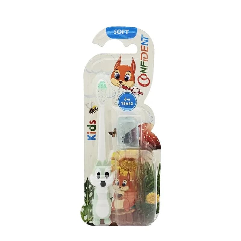 مسواک کودک کانفیدنت مدل Happy Squirrel Gift طرح سنجاب همراه با جایزه — تصویر ۳