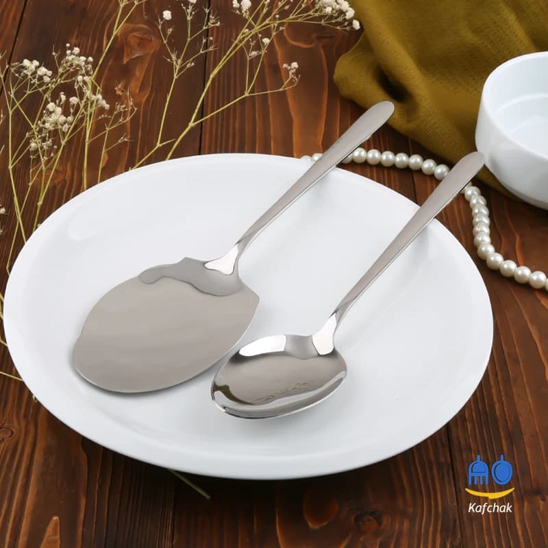 قاشق خورشت خوری برند کفچک – مدل دونا – استیل براق