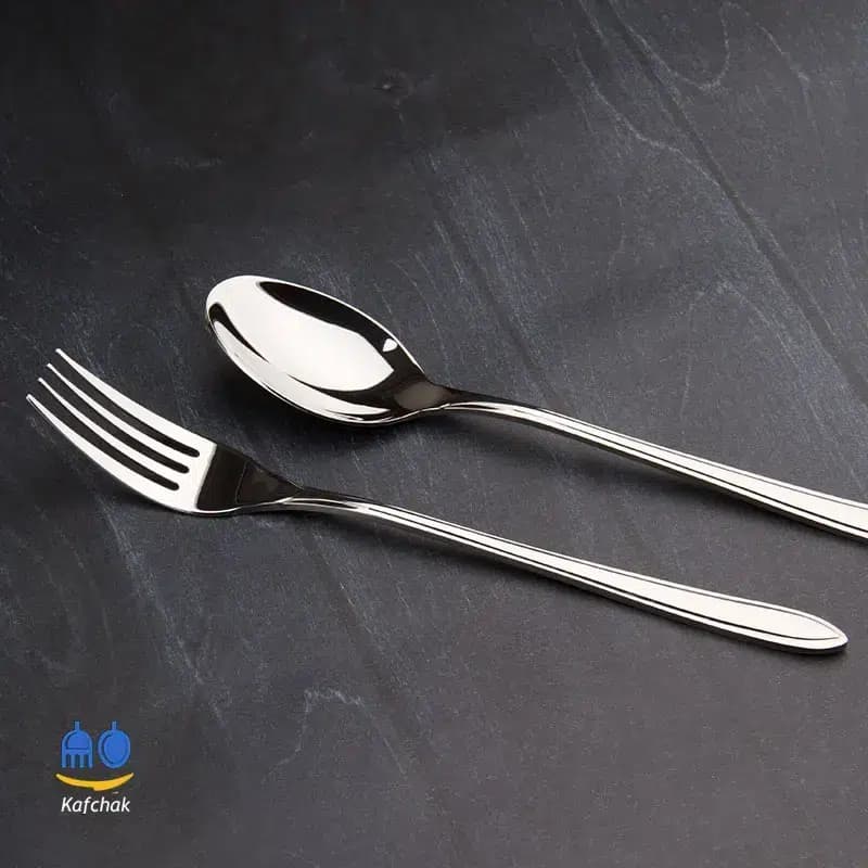 قاشق و چنگال SG – مدل دونا پهن – استیل براق