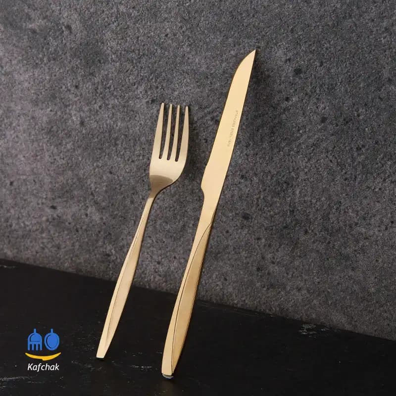 کارد و چنگال میوه خوری برند Lowen Home – مدل ماینز – طلایی — تصویر ۲