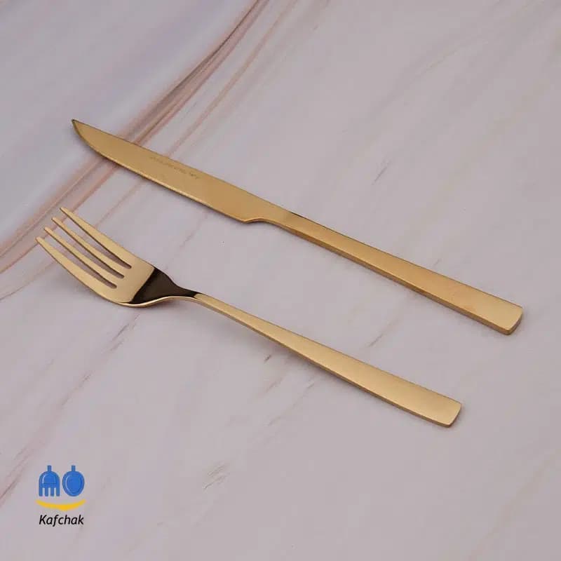 کارد و چنگال میوه خوری برند Lowen Home – مدل شیکاگو – طلایی