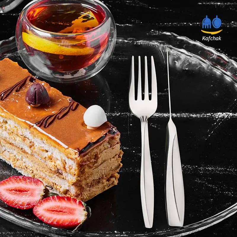 کارد و چنگال میوه خوری Unihome – مدل ماینز سه بعدی – مات و براق