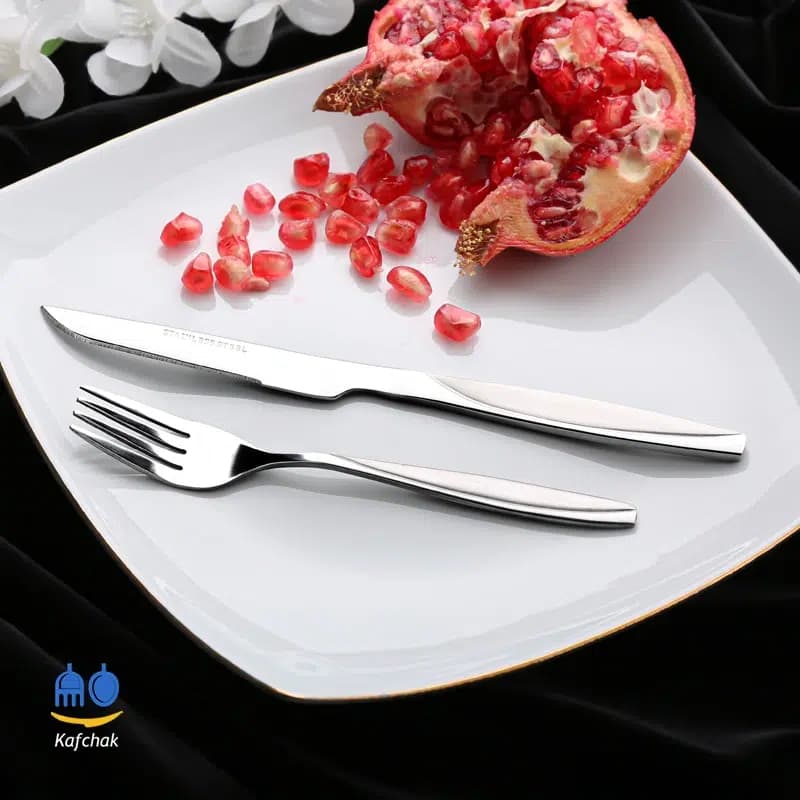 کارد و چنگال میوه خوری برند نورنبرگ – مدل ماینز – استیل مات و براق