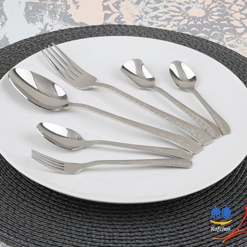 سرویس قاشق چنگال برند کفچک – مدل ورساچ – استیل مات و براق