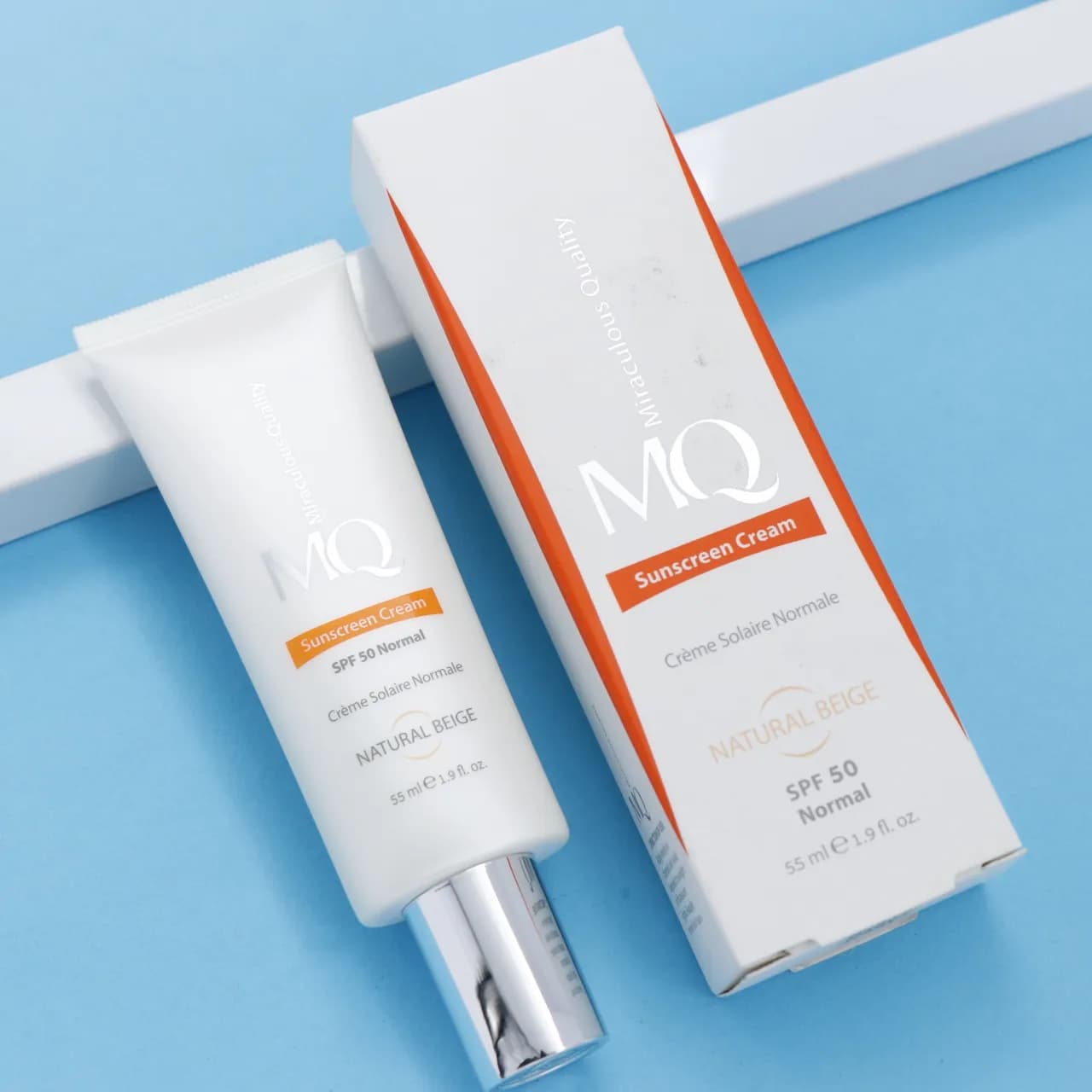 کرم ضد آفتاب برای پوست نرمال بژ طبیعی 55 میل MQ ام کیو SPF 50 کد 92149