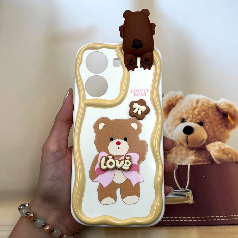 قاب گوشی Poco X7 Pro شیائومی Toy Friend عروسکی برجسته ضد ضربه محافظ لنز دار طرح خرس کد 557679
