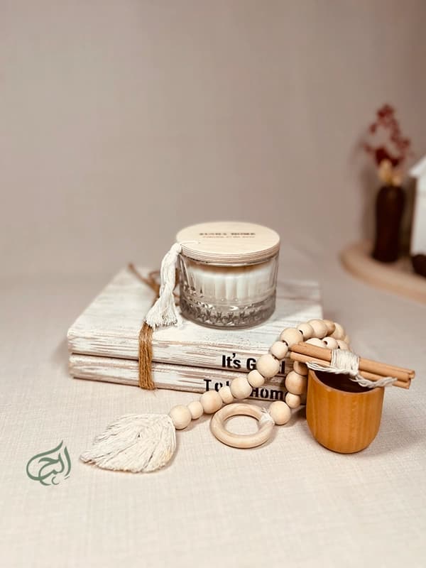 شمع ظرف شیشه ای ( جار درب دار چوبی) — تصویر ۵