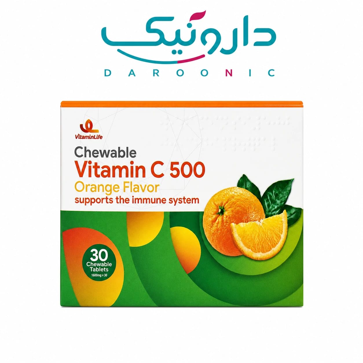قرص جویدنی ویتامین C 500 ویتامین لایف 30 عددی Vitamin Life Vitamin C 500