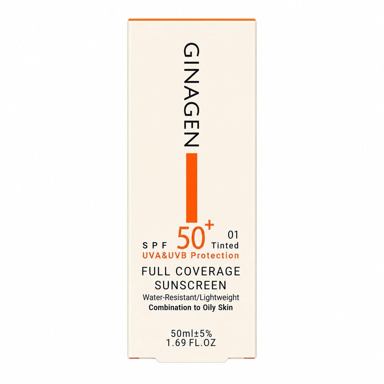 کرم ضد آفتاب رنگی SPF50 ژیناژن (پوست چرب و مختلط)01