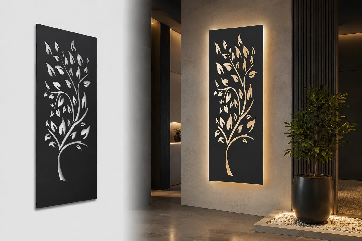 فایل برش پنل فلزی طرح مینیمال درخت کد ۲۲۶۶۵