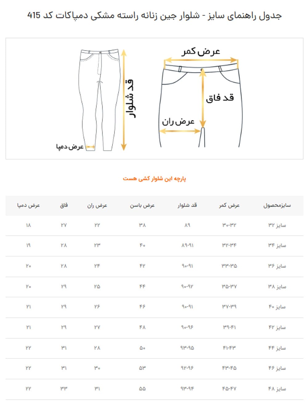 شلوار جین زنانه مدل راسته رنگ مشکی دمپاکات — تصویر ۵