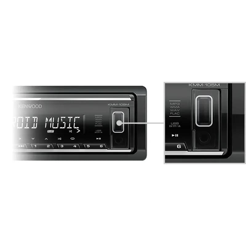 Kenwood KMM-105M رادیوپخش کنوود مدل ۱۰۵ — تصویر ۳