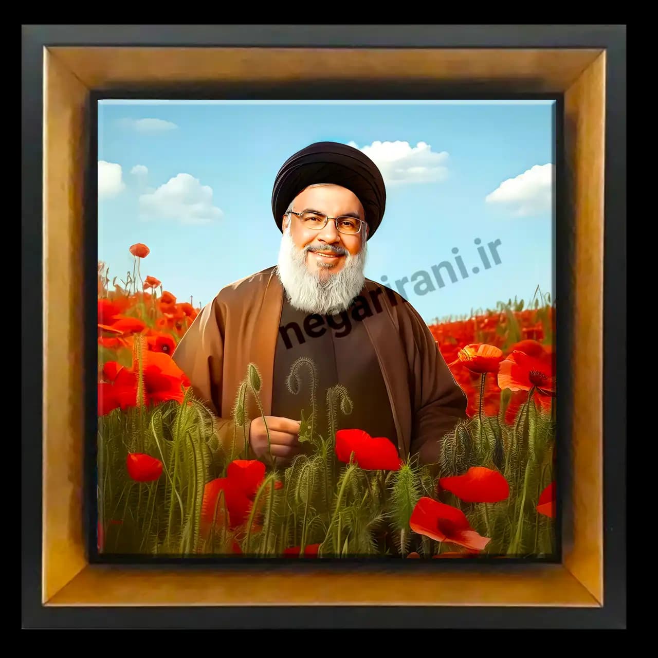 تابلو کاشی شهید سید حسن نصرالله مدل 2Z 84