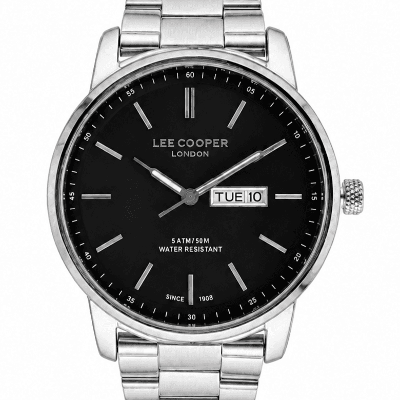 ساعت leecooper مردانه lco8236-390 استیل موتور تک حالته با صفحه بلو بلک — تصویر ۲