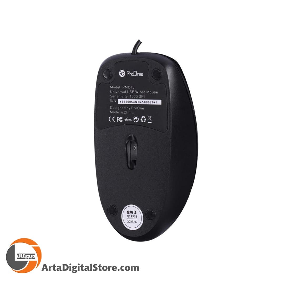 موس پرووان Proone PMC45 Wired Mouse Black — تصویر ۲